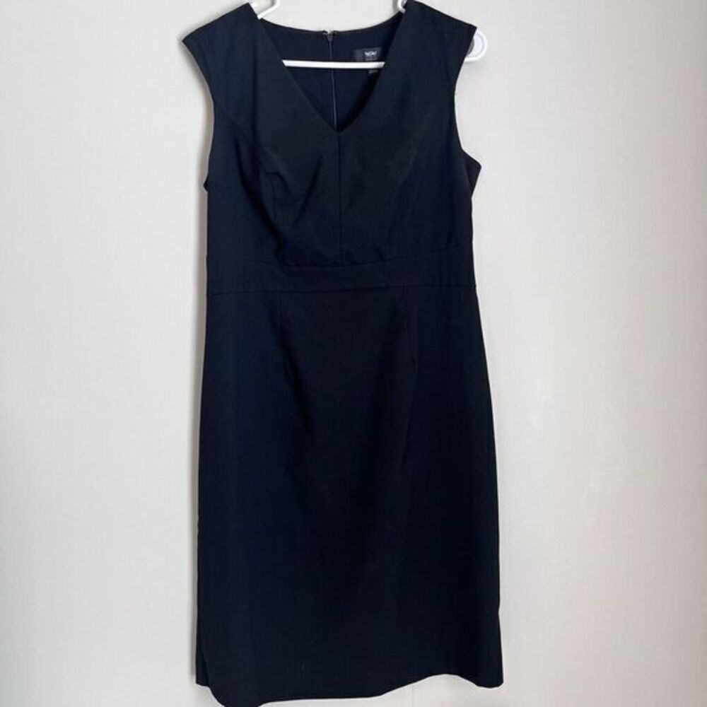 Mossimo Black Sleeveless Fitted Dress Career‎ Mid Length Formal Sheath V Size 10